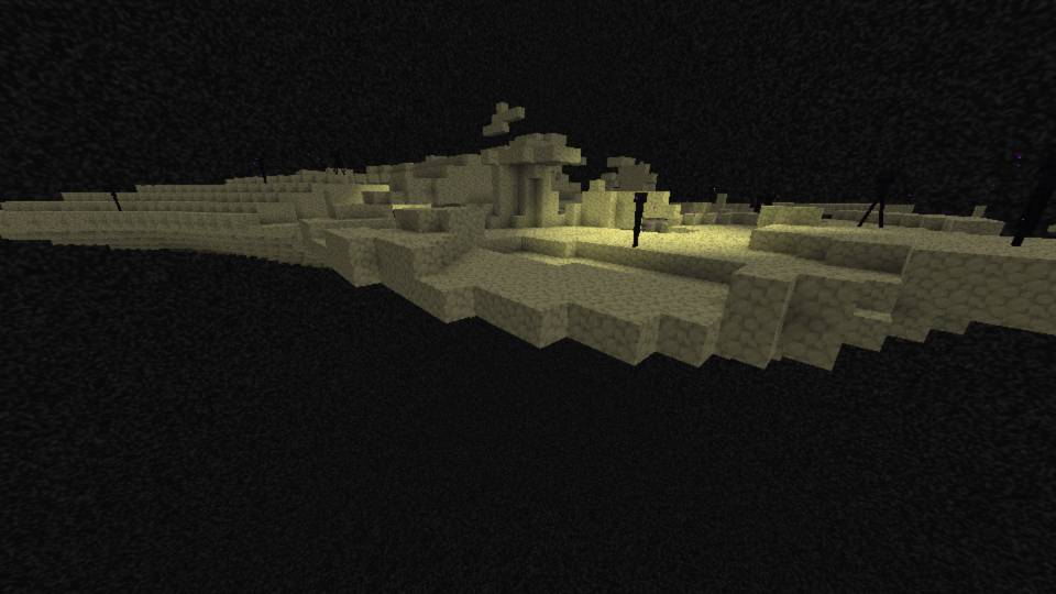 A screenshot of the "wither arena" area. It is heavily destroyed.